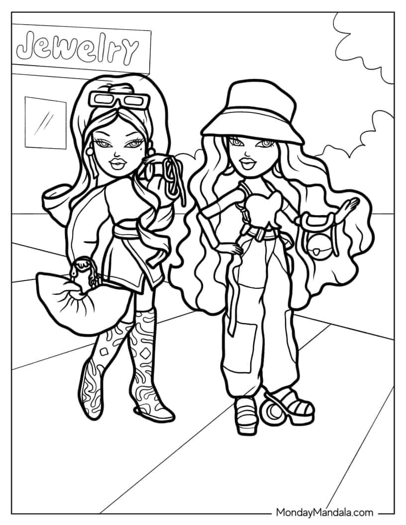 Yasmin And Raya Jewelry Shopping coloring page