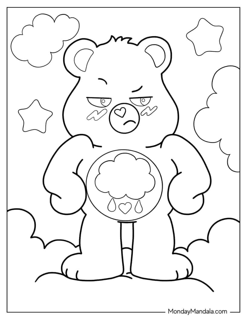 Easy Grumpy Care Bear Coloring In coloring page