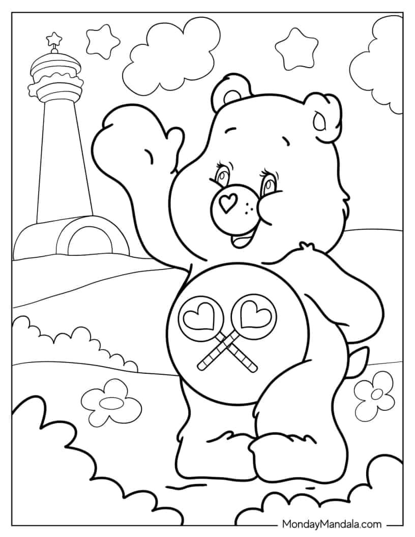 Share Bear Waving coloring page