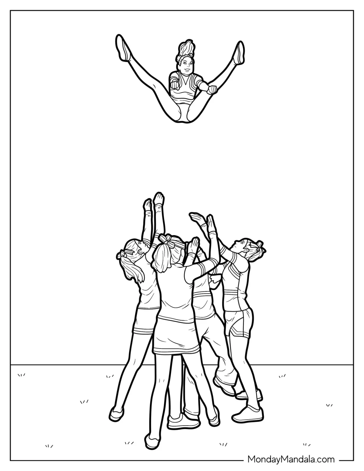 Cheerleading Coloring Page Of Pike Basket Toss coloring page