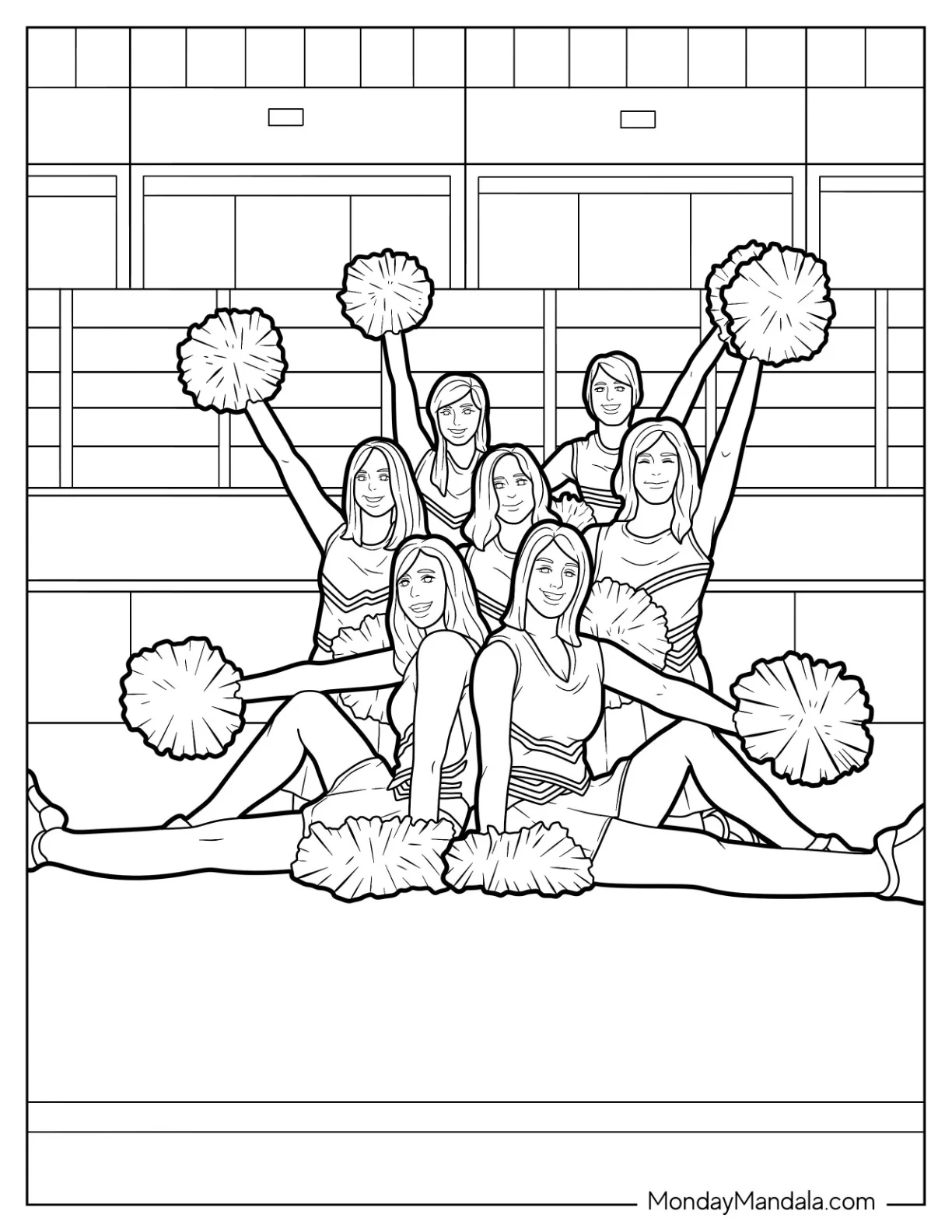 Cheerleading Coloring Page Of Squad coloring page