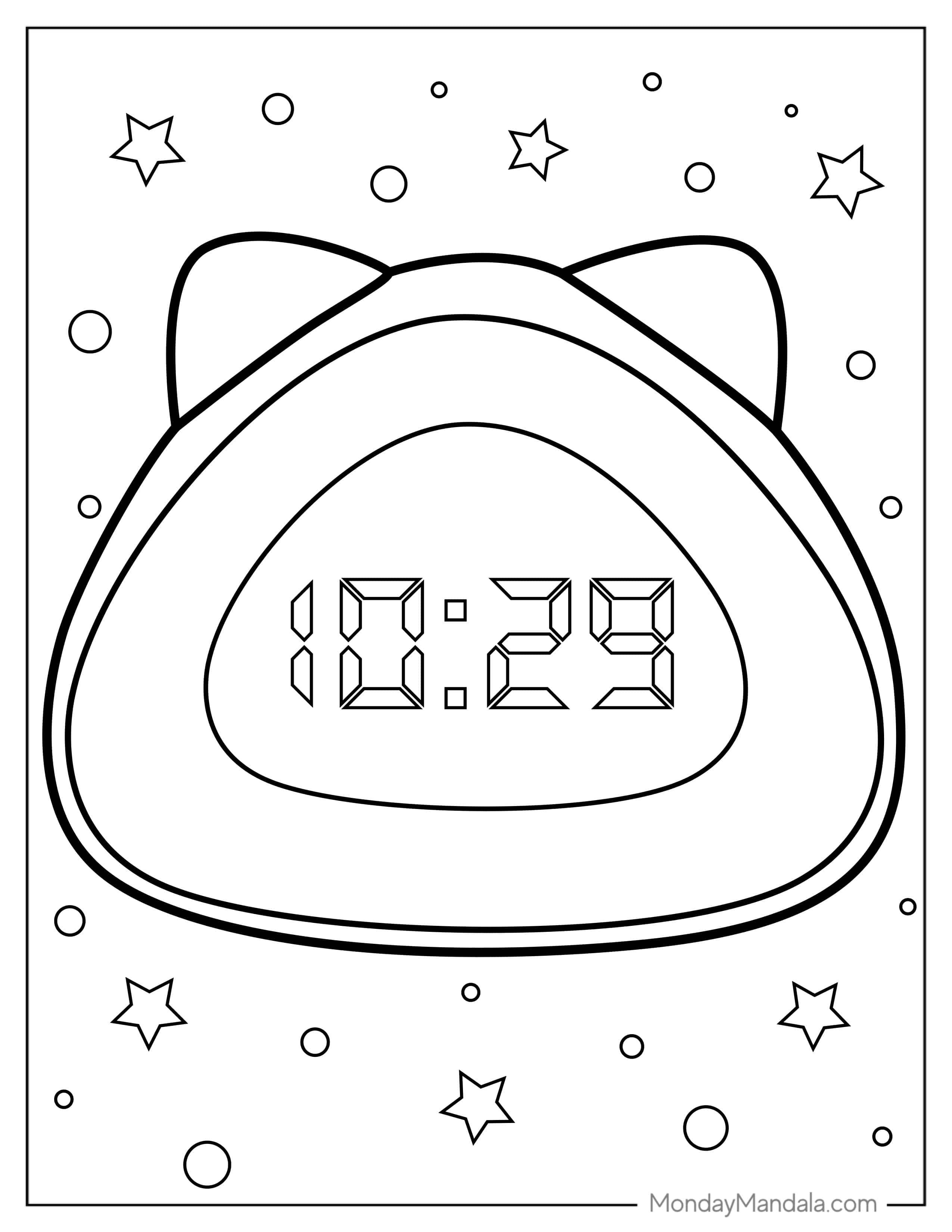 Digital Alarm Clock To Color coloring page