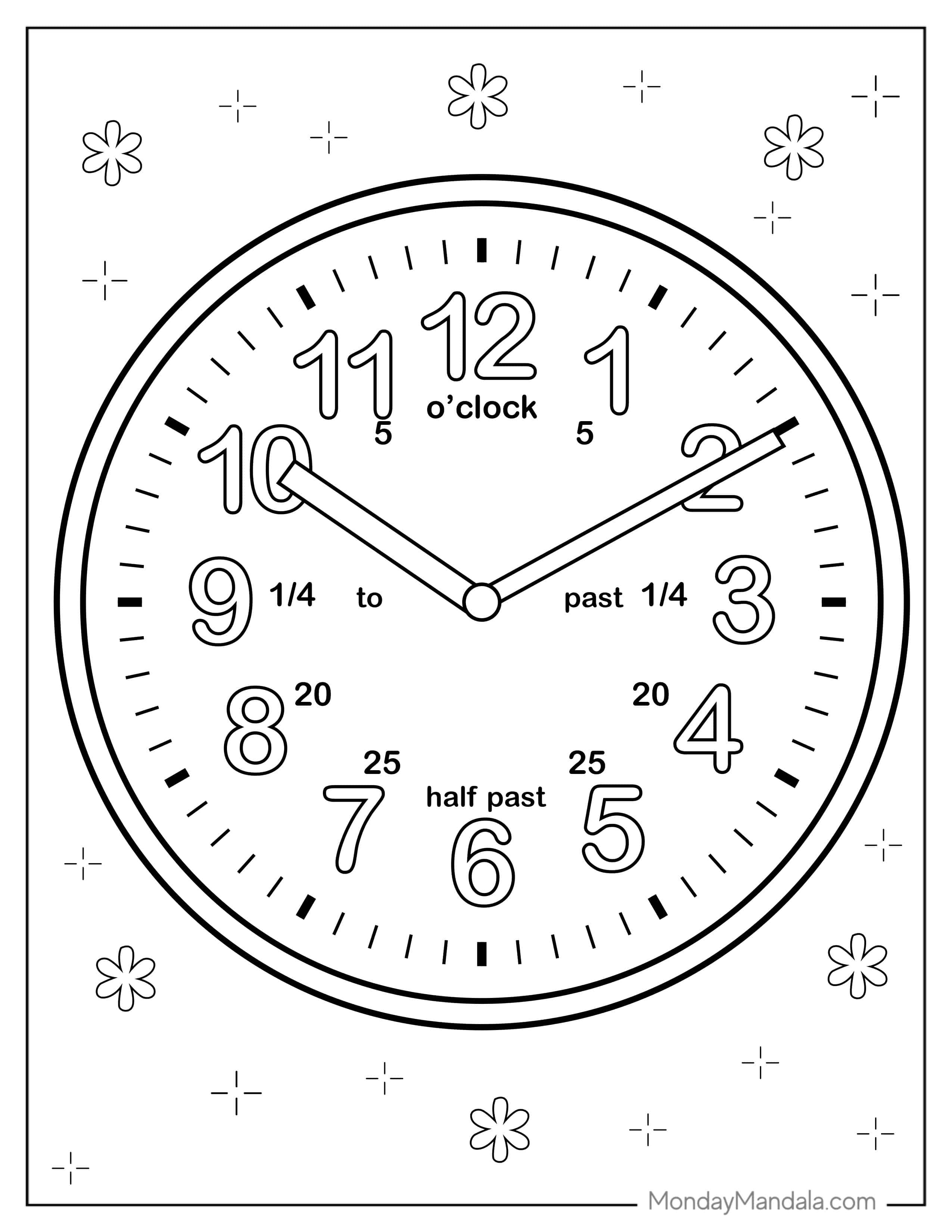 How To Tell The Time Coloring Page coloring page