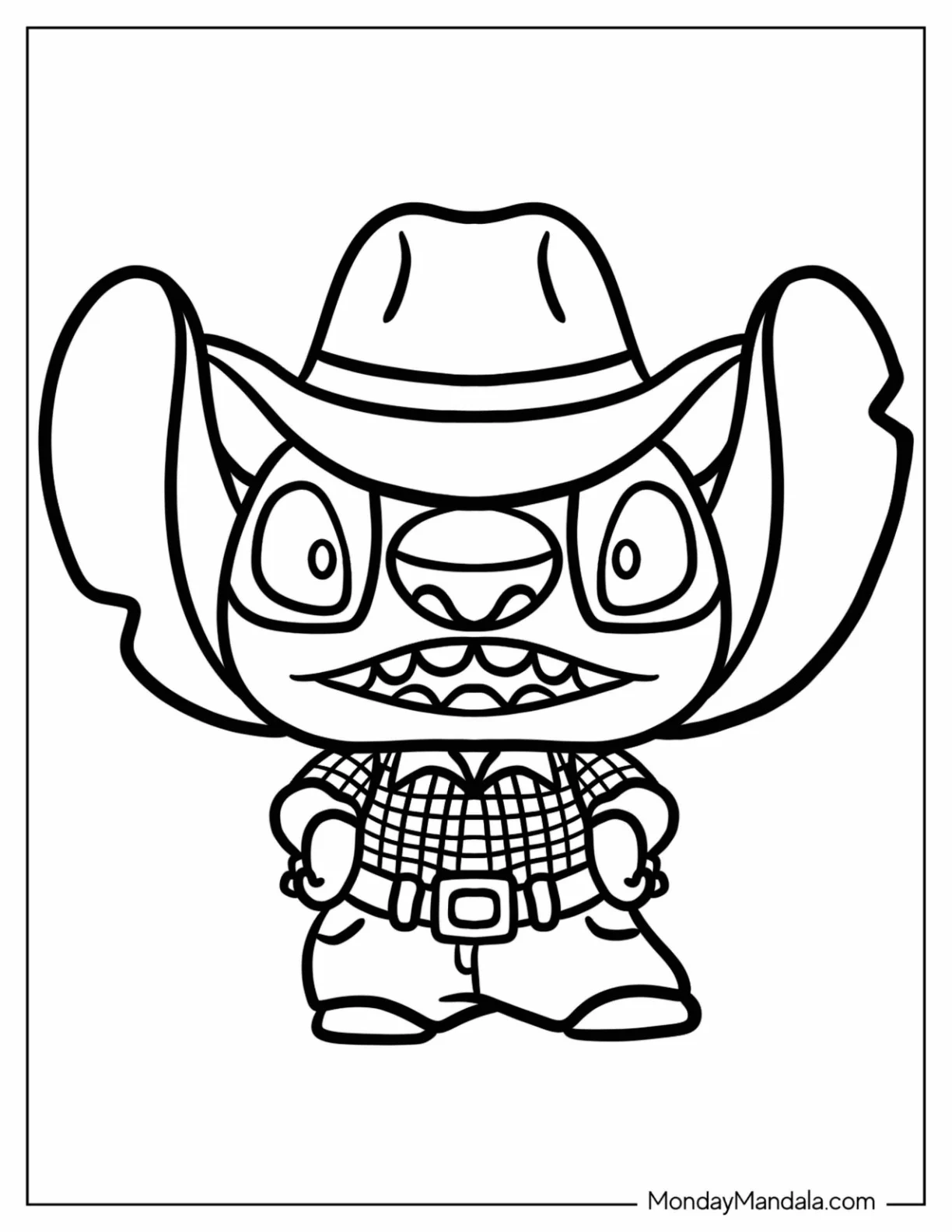 Cowboy Coloring Page Of Cowboy Stitch For Preschoolers coloring page — printable line art