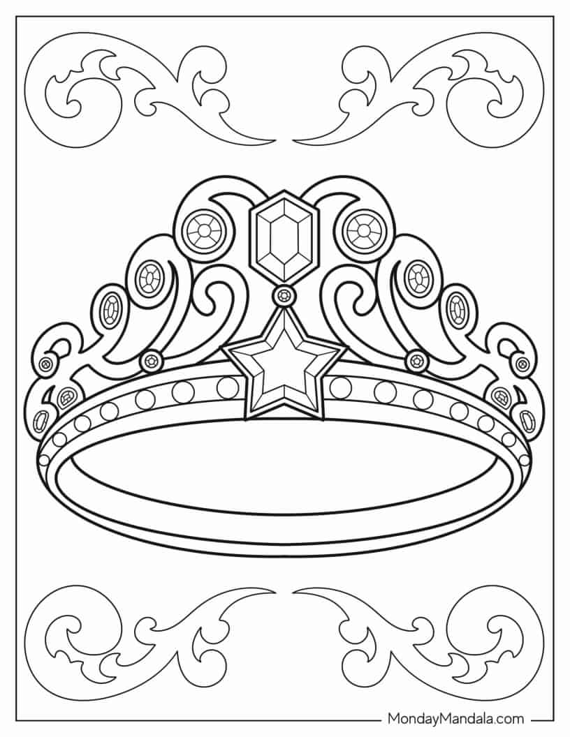 Bejeweled Crown coloring page