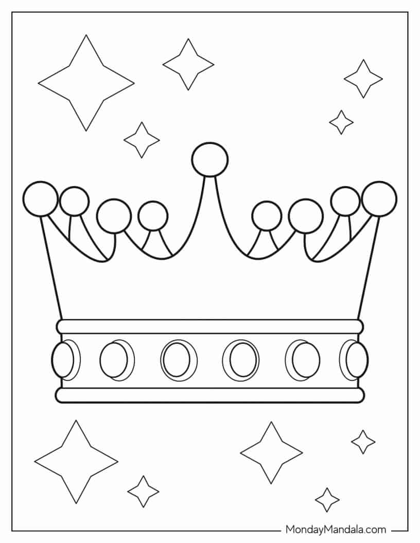 Easy Crown Coloring Sheet coloring page