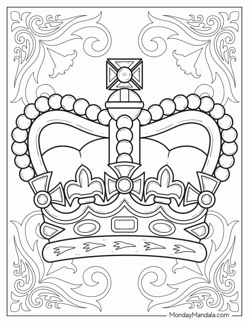 Oultine Of St Edward Heraldic Crown Coloring In coloring page