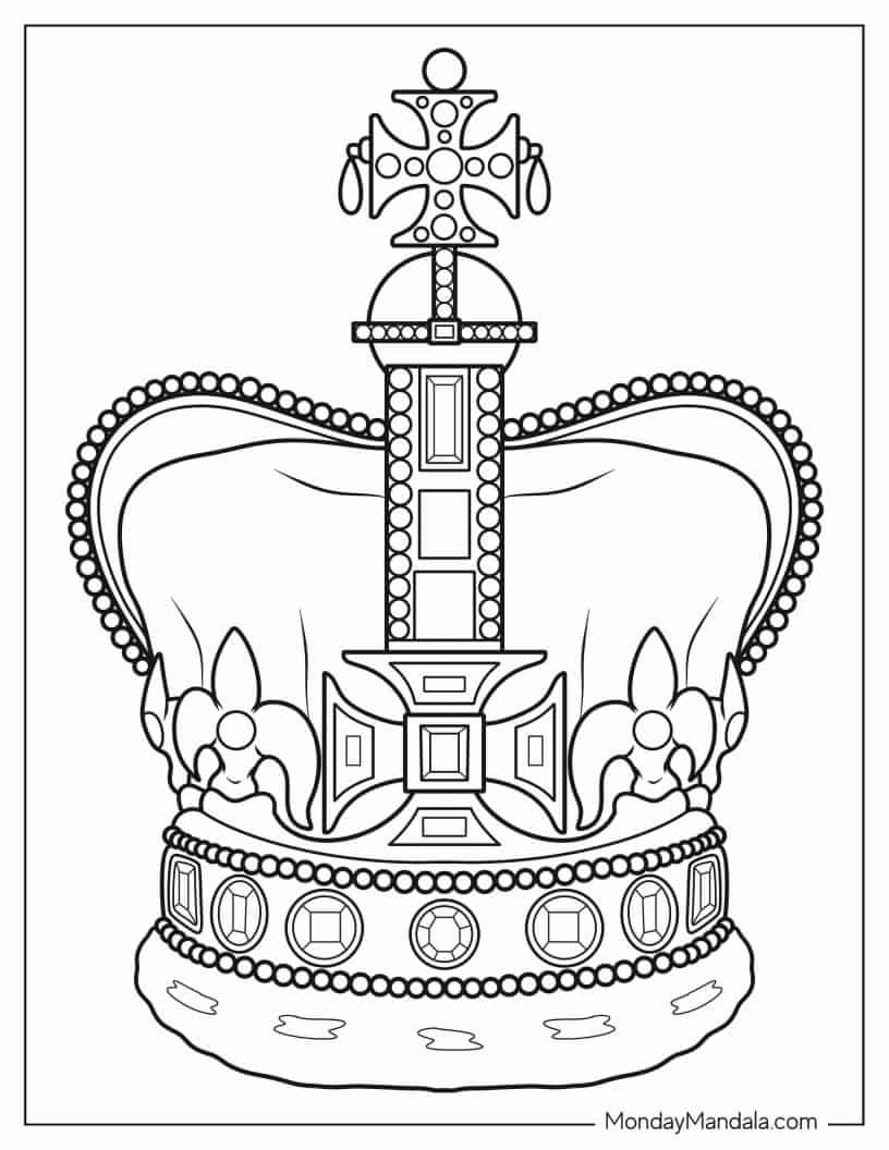 St Edward_s Crown Coloring Page coloring page — printable line art