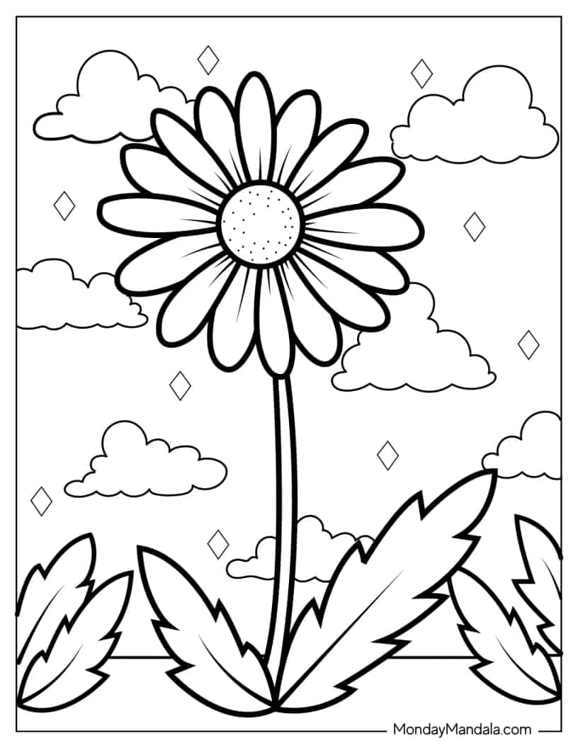 Daisy Coloring Sheet For Toddlers coloring page