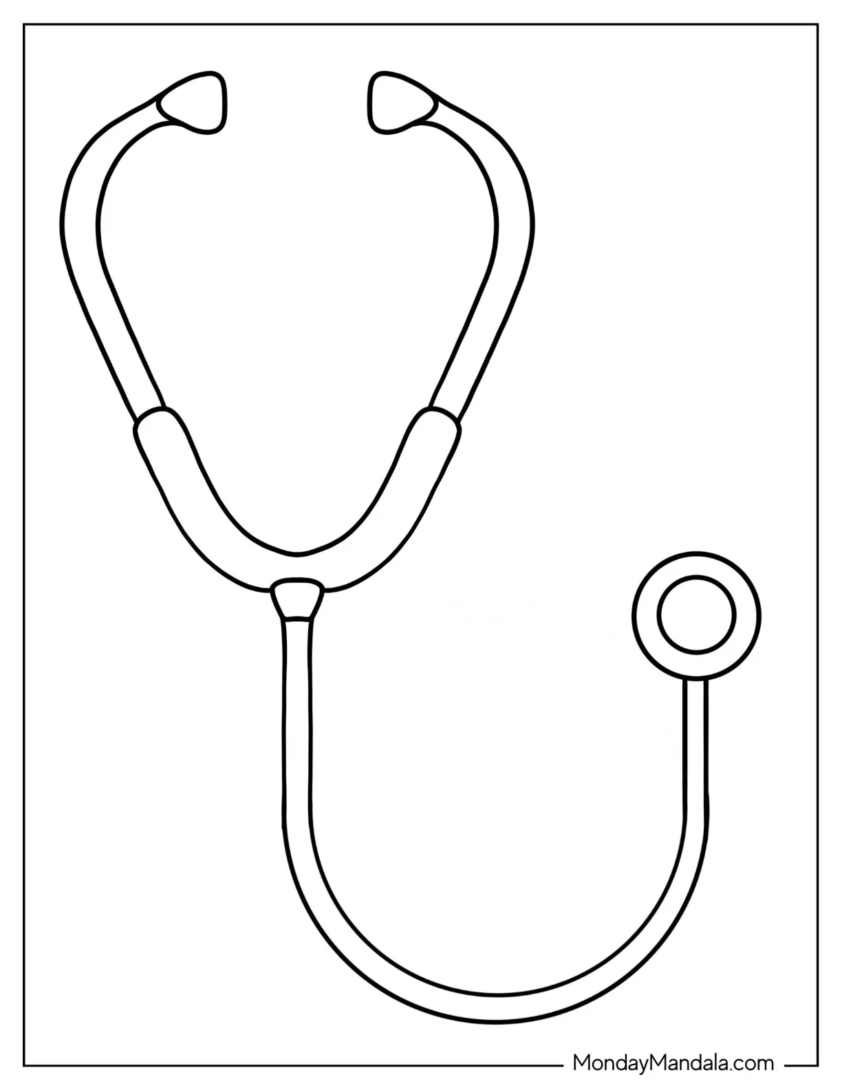 Doctor & Nurse Coloring Page Of Stethoscope For Kids coloring page
