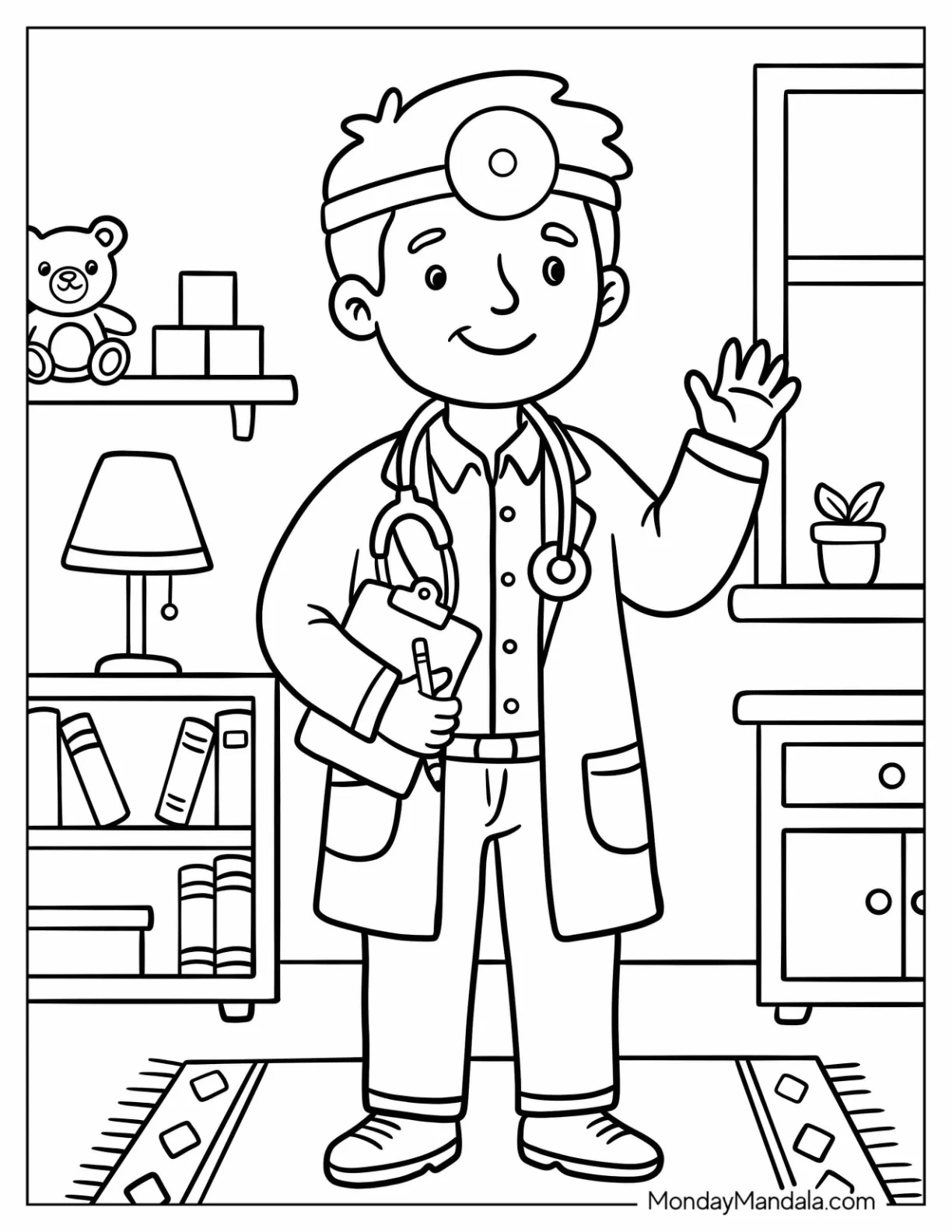 Doctor in His Office Coloring Page coloring page