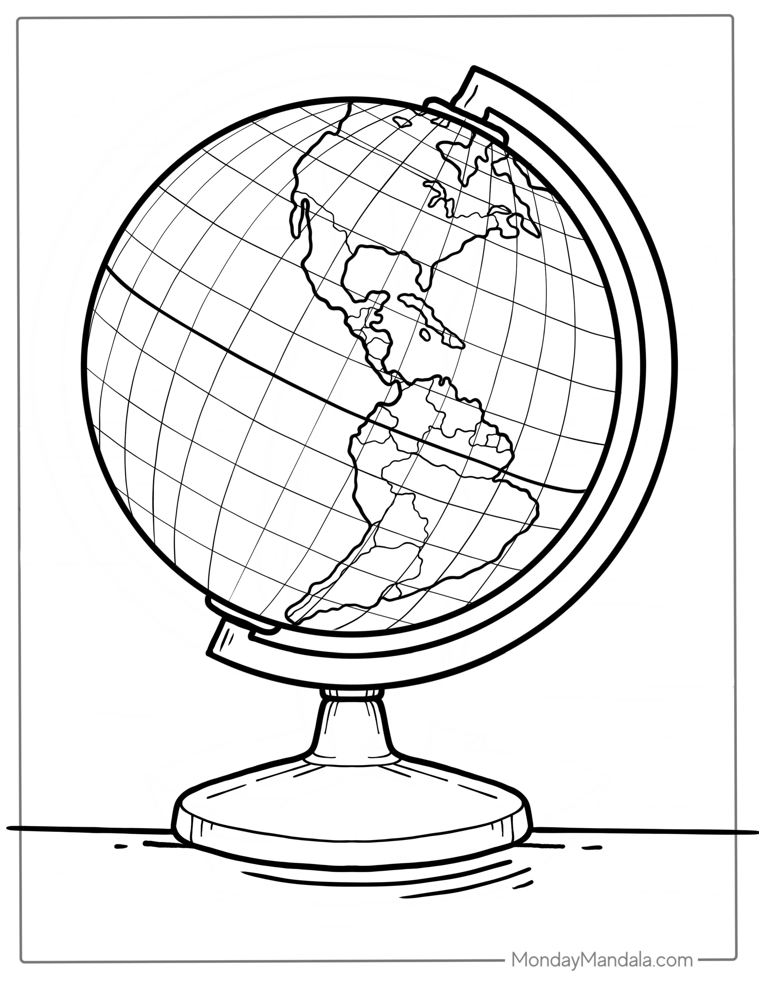 Globe Stand Coloring Page For Kids coloring page