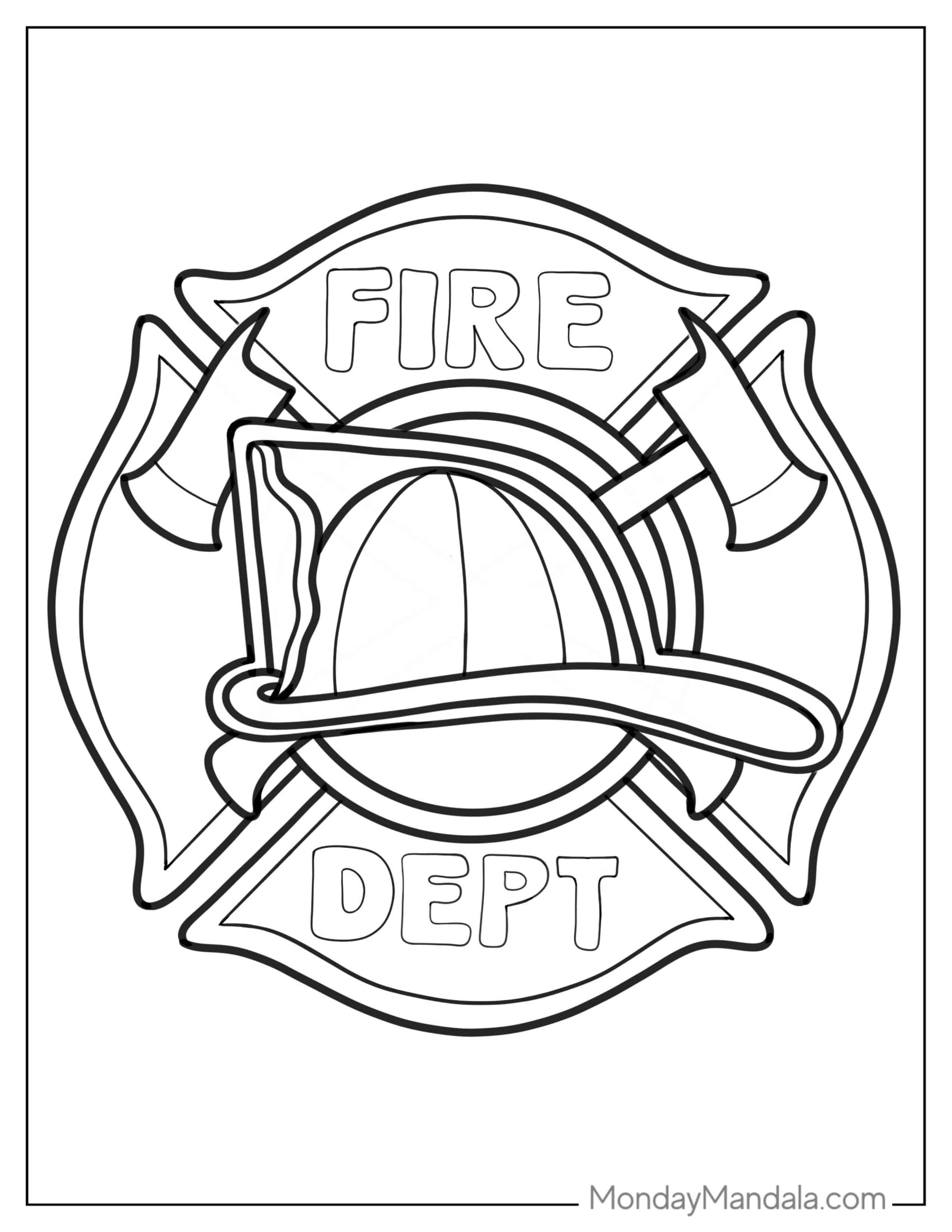 Fire Department Logo Coloring Page coloring page