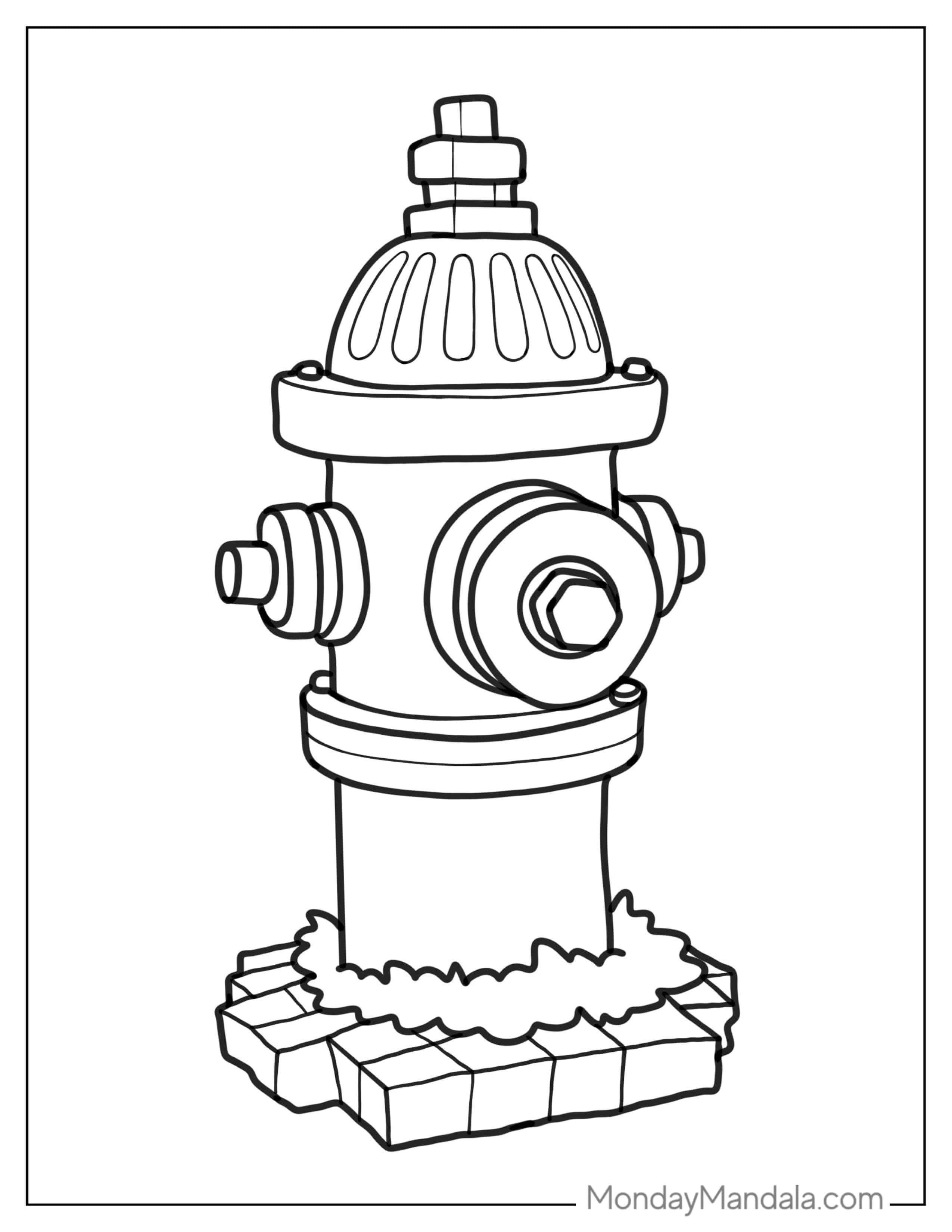 Simple Outline Of Fire Hydrant To Color coloring page