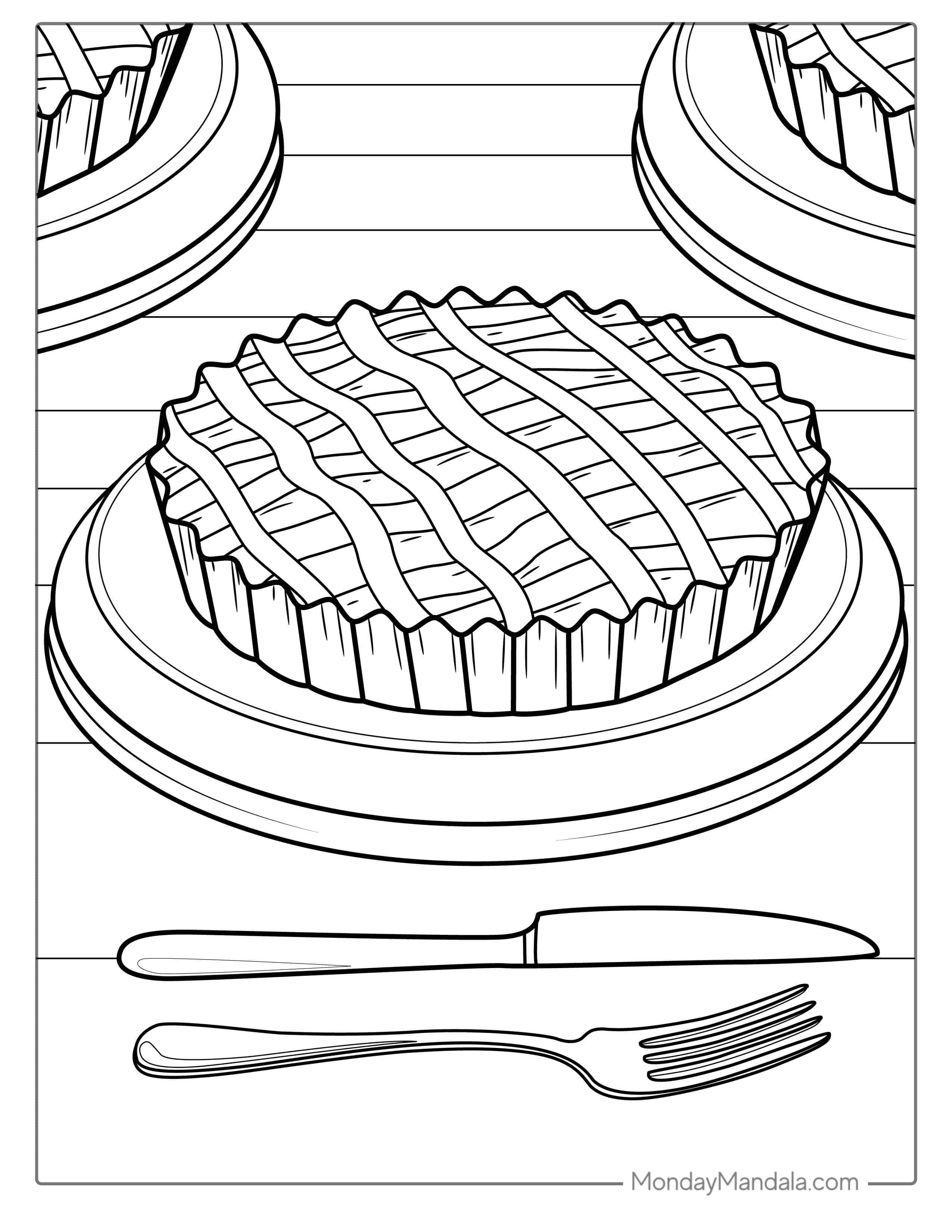 Apple Pie Coloring Page For Kids coloring page