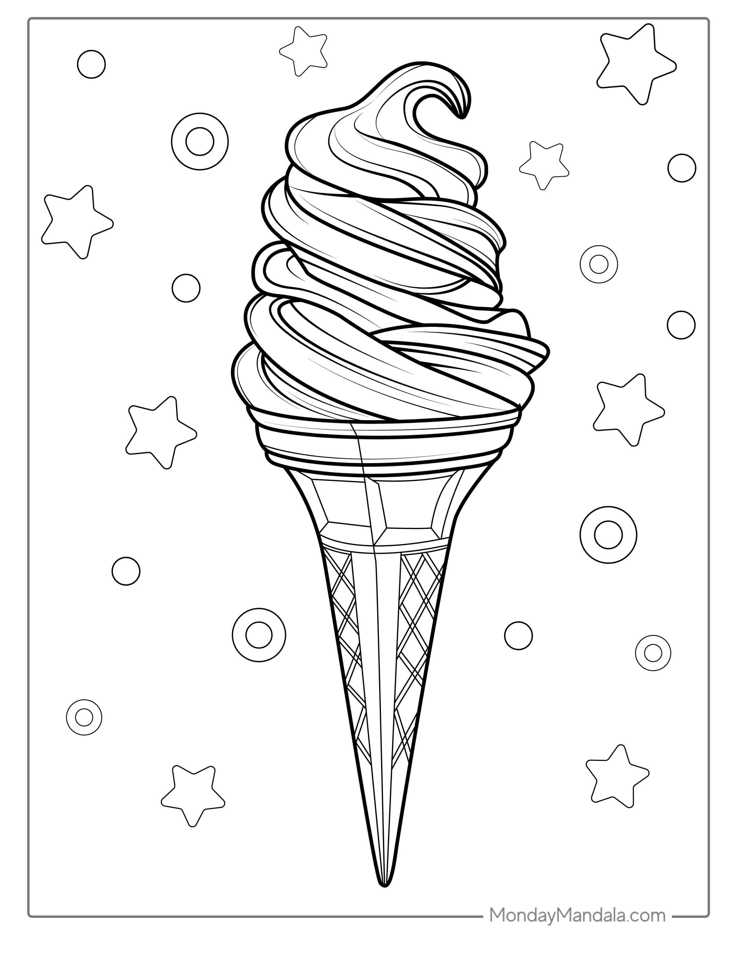 Coloring Page Of Ice Cream Cone coloring page