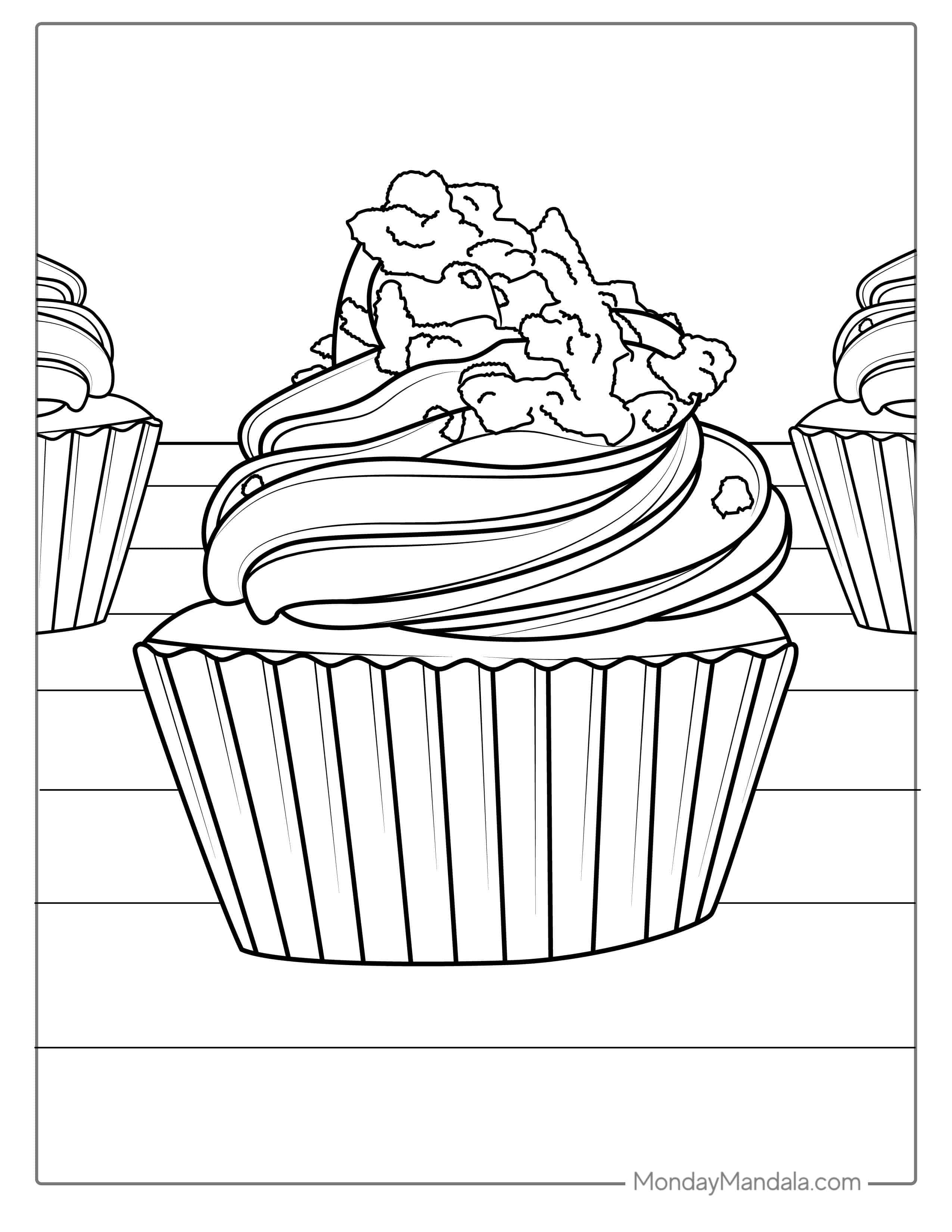 Cupcake Coloring Sheet coloring page