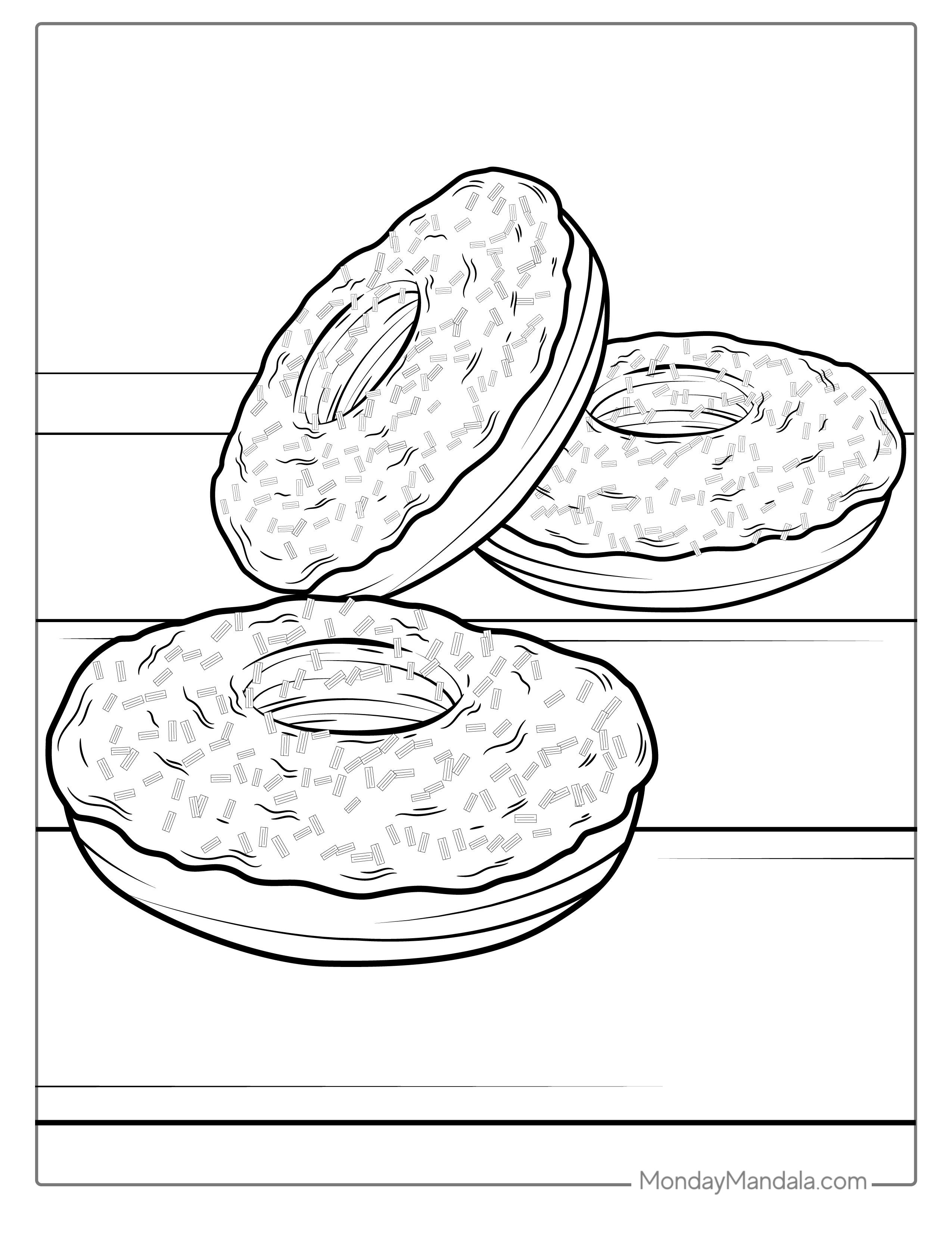 Donuts Coloring Page coloring page — printable line art