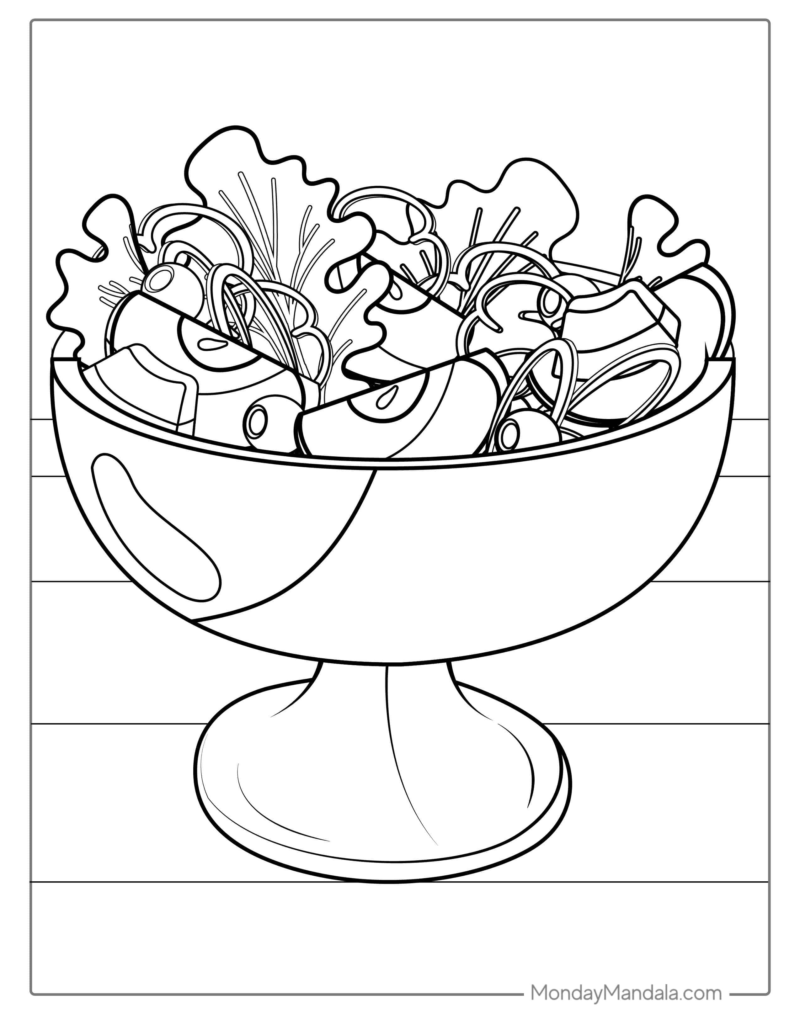 Mixed Salad Coloring Page coloring page — printable line art