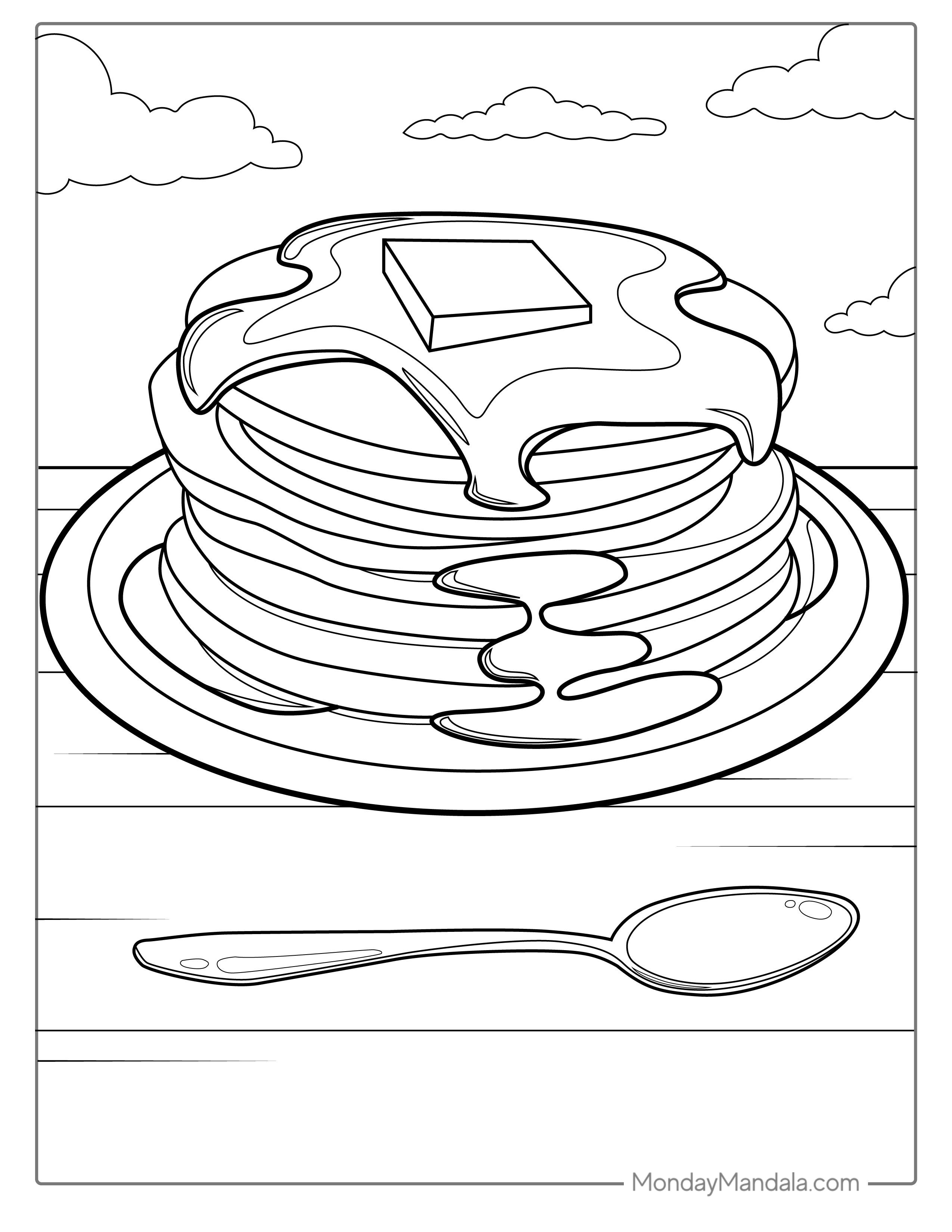 Pancakes Coloring Page coloring page