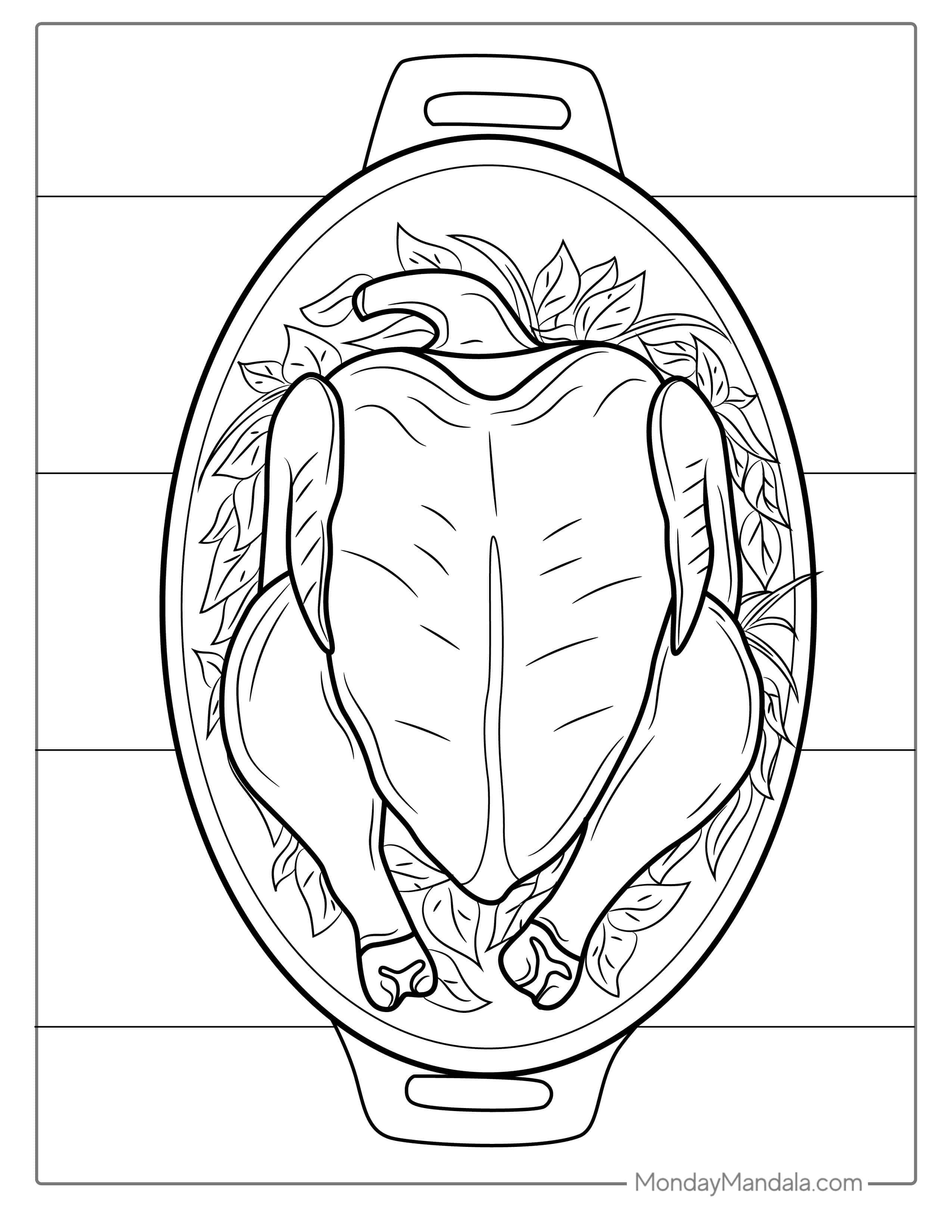 Roast Turkey Coloring Sheet coloring page