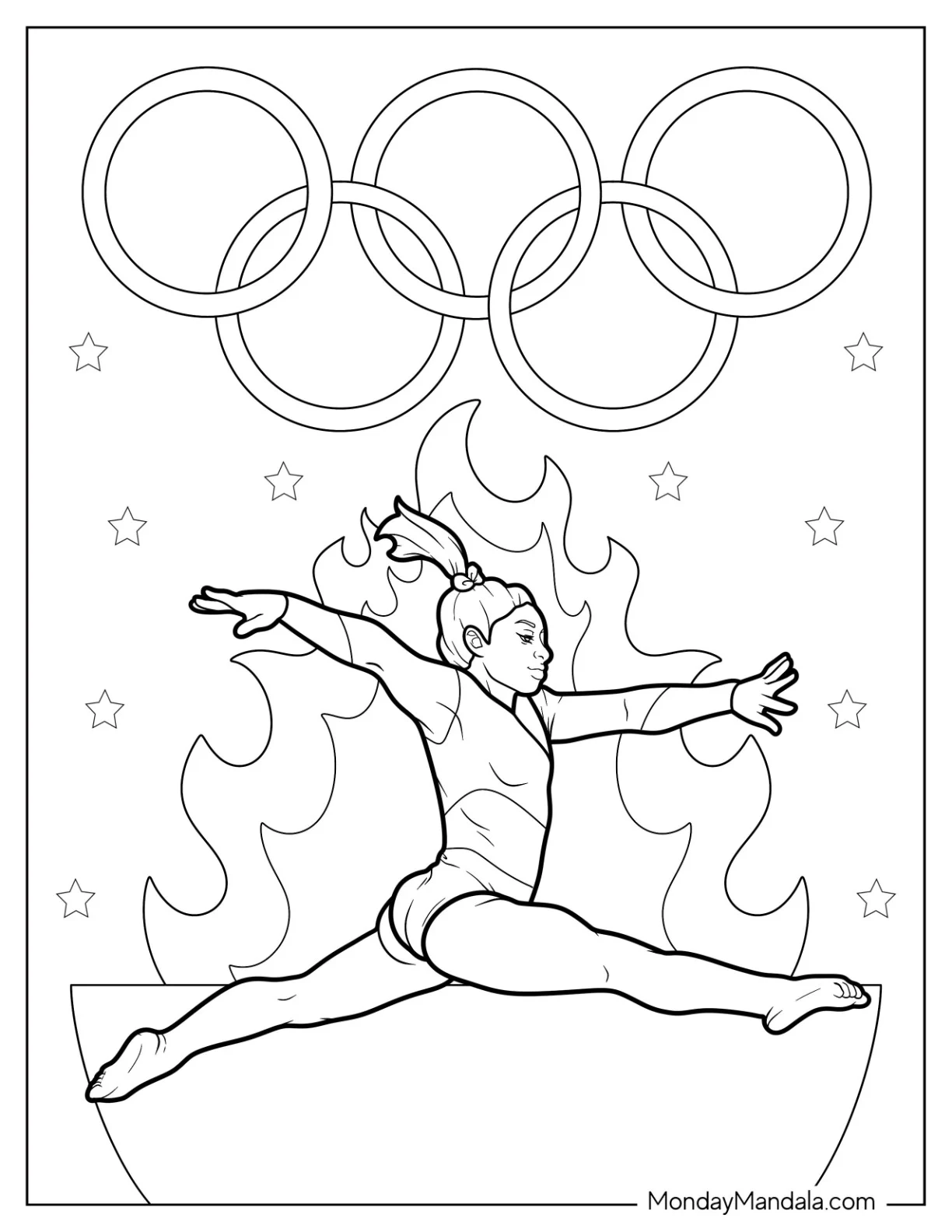 Gymnastics Coloring Page Of Simone Biles In The Olympics coloring page