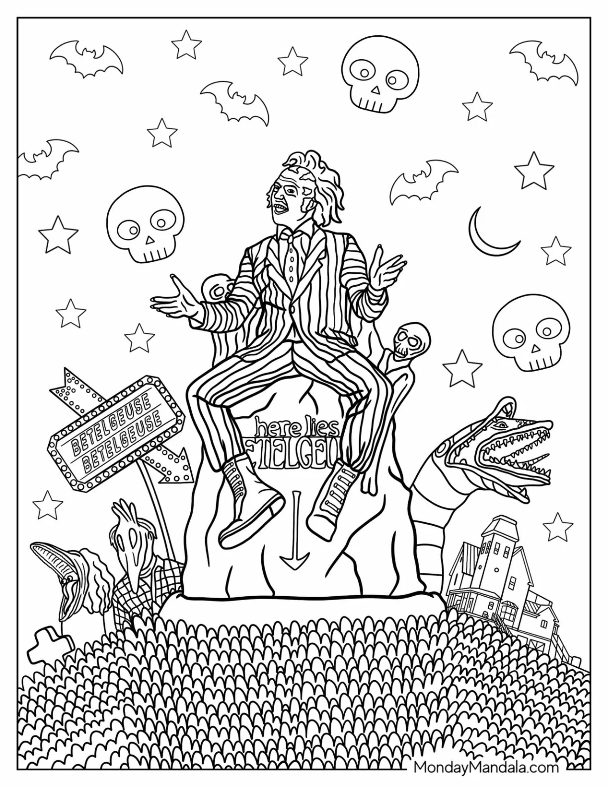 Halloween Coloring Page Of Beetlejuice Poster coloring page