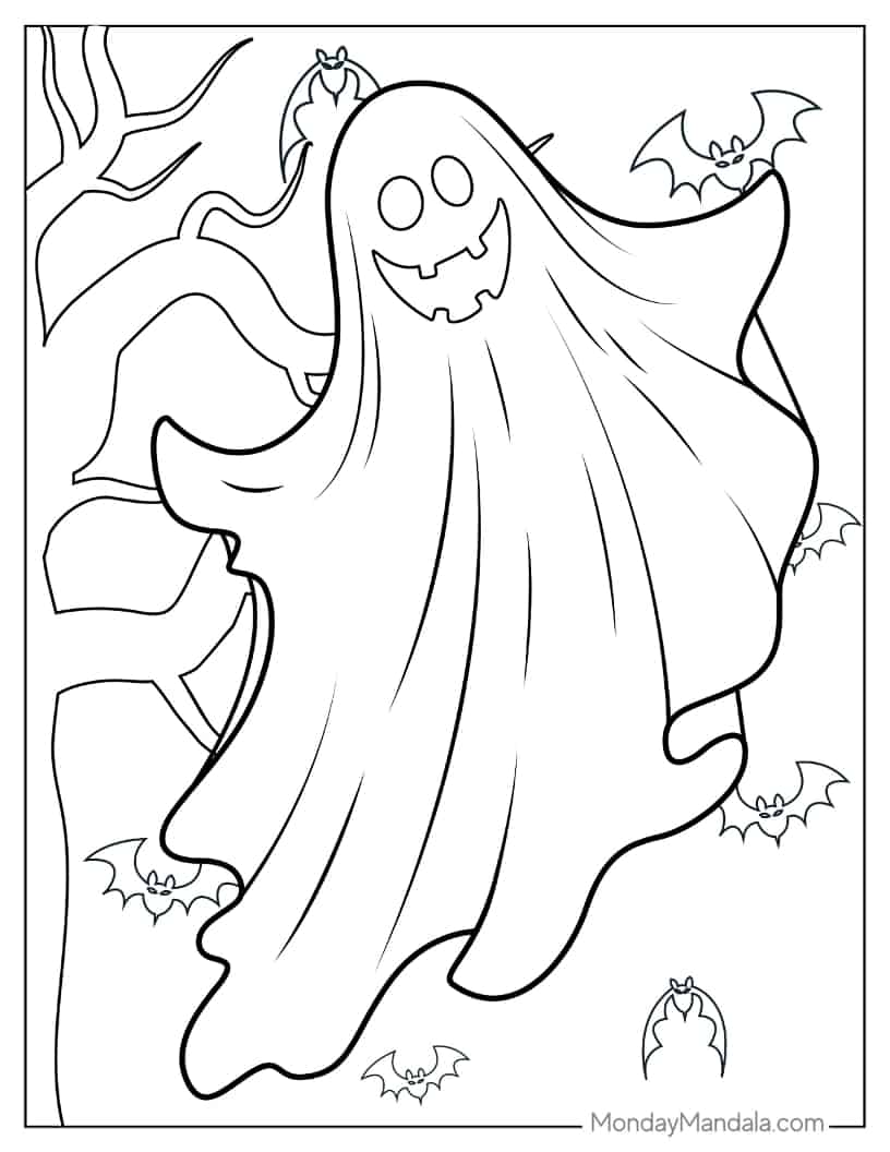 Halloween Coloring Page of Ghost coloring page