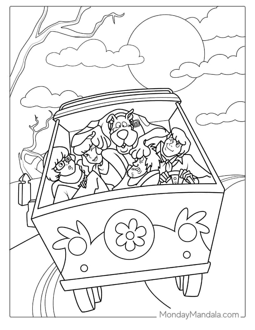 Halloween Coloring Page of  Scooby-Doo And Gang coloring page