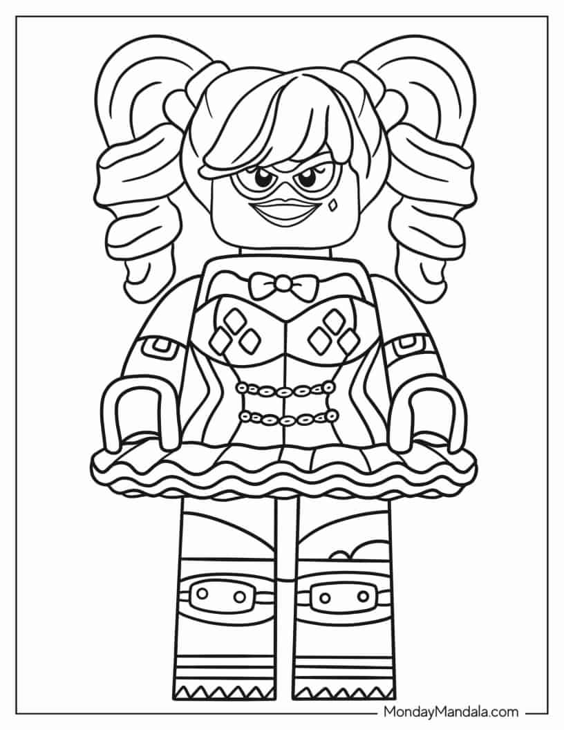 Easy Lego Harley Quinn Coloring In coloring page
