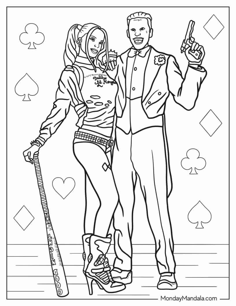 Harley Quinn And Joker coloring page