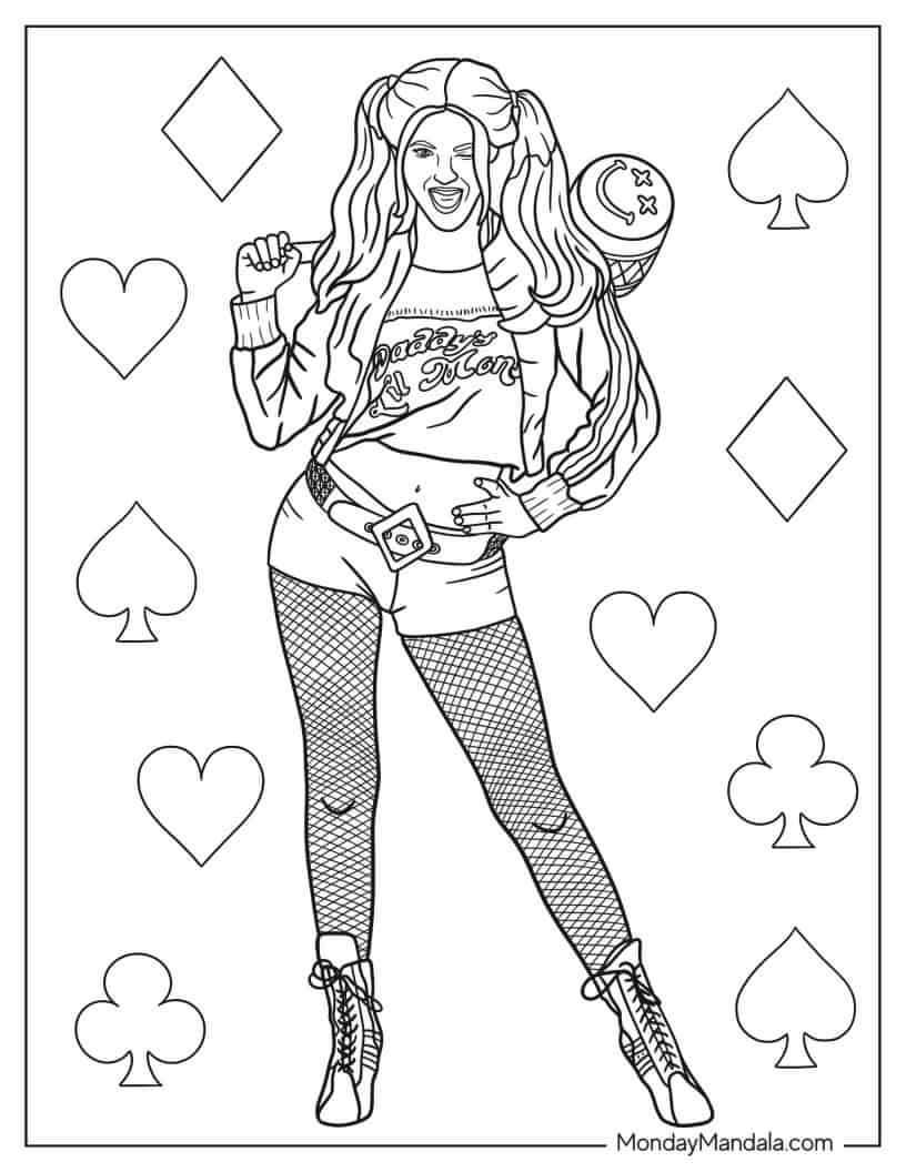 Harley Quinn In Suicide Squad coloring page