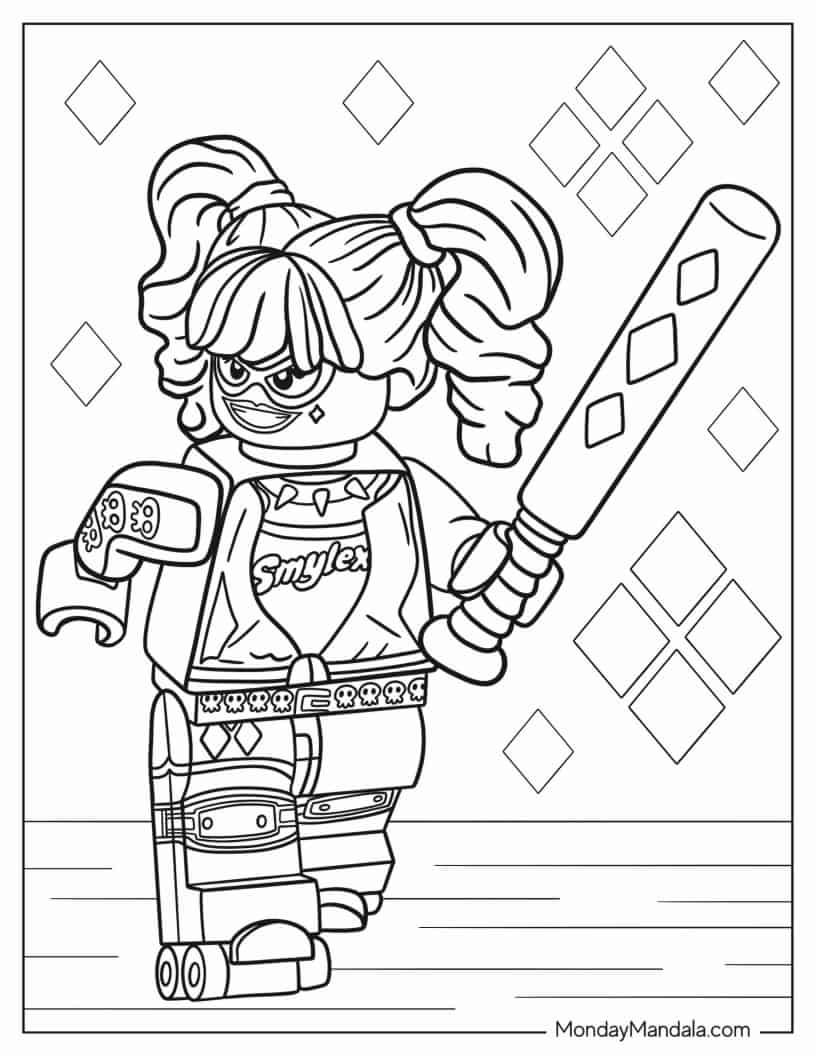 Lego Harley Quinn Coloring Sheet coloring page