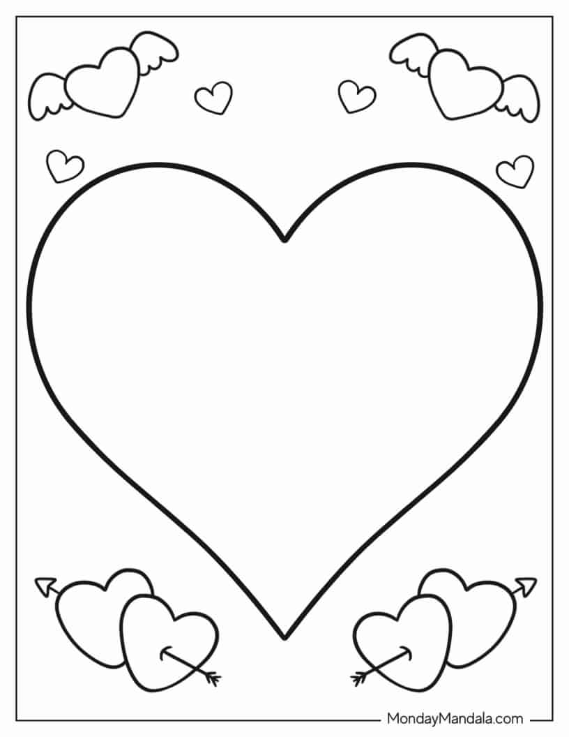 Big Heart Coloring Page For Preschoolers coloring page