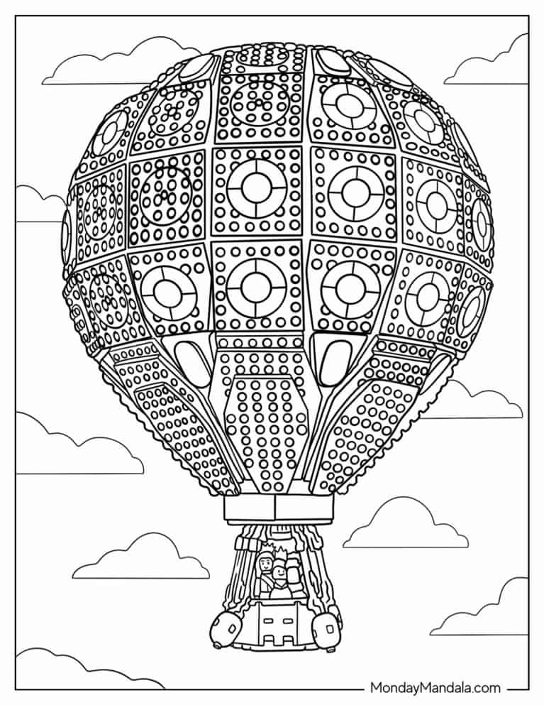 Lego Hot Air Balloon coloring page