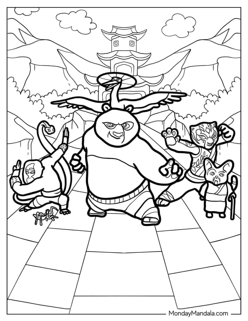 Coloring Page Of Kung Fu Panda Poster coloring page