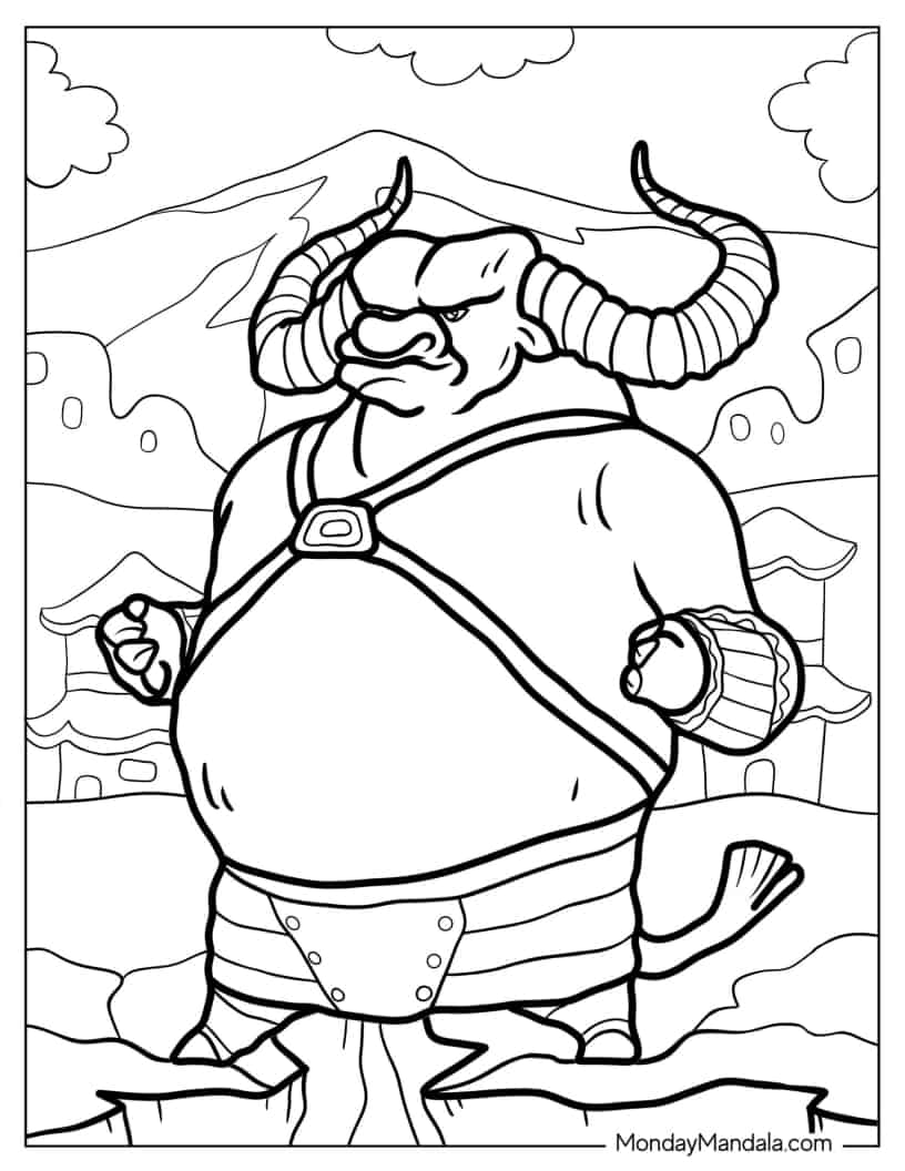 Detailed Coloring Sheet Of Gang Boss coloring page