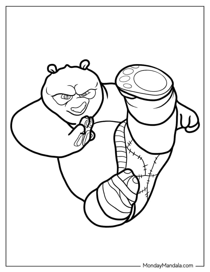 Easy Coloring Page Of Po For Kids coloring page