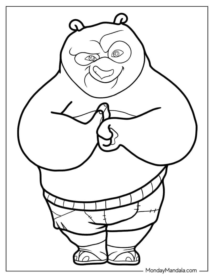 Kung Fu Panda Coloring In For Preschoolers coloring page
