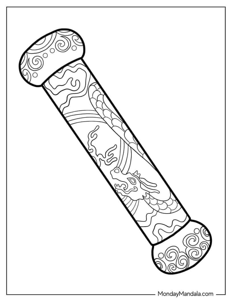 Kung Fu Panda Dragon Scroll coloring page