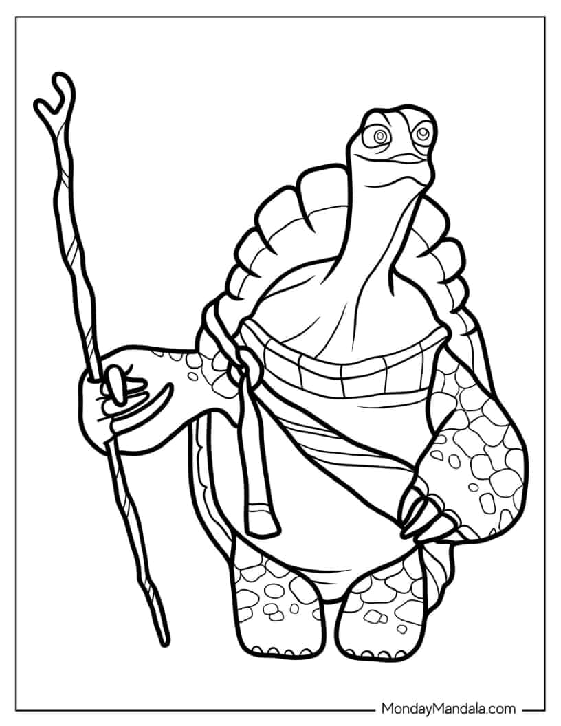 Outline Of Grand Master Oogway Coloring Sheet coloring page