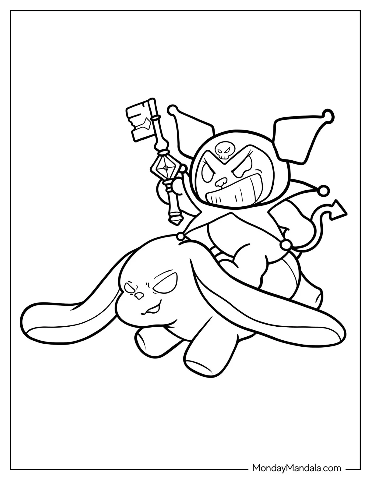 Kuromi Coloring Page With Baku Stealing My Melody Key coloring page