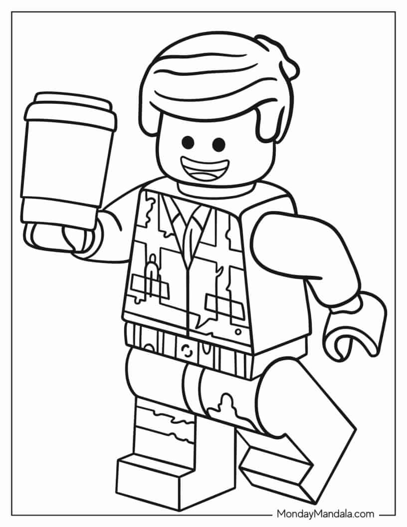 Easy Coloring Sheet Of Emmet Brickowski coloring page