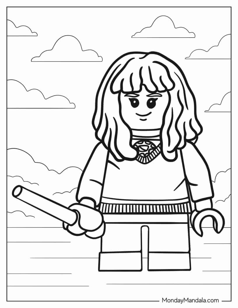 Easy Hermione Granger Coloring Page For Preschoolers coloring page — printable line art