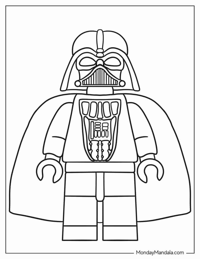 Easy Lego Darth Vader Coloring Page coloring page — printable line art