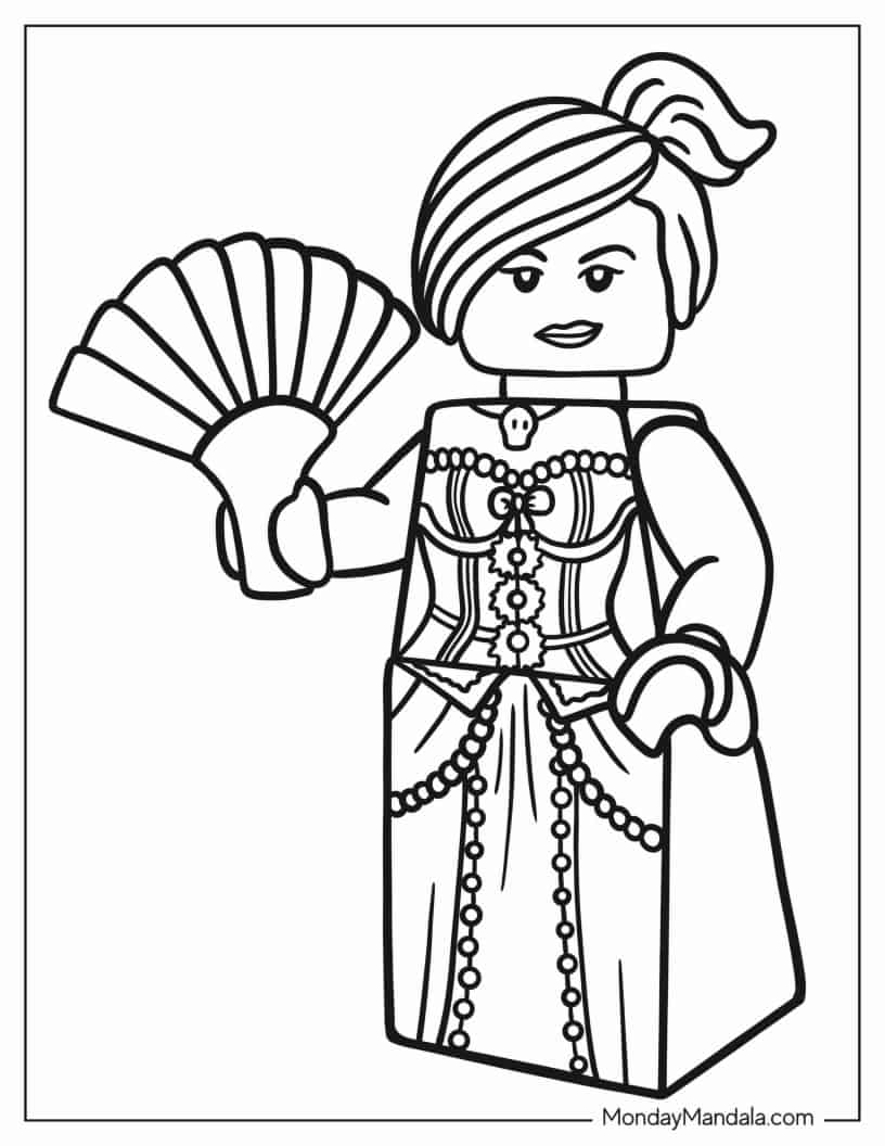 Kawaii Lego Lucy Wyldstyle To Color coloring page — printable line art