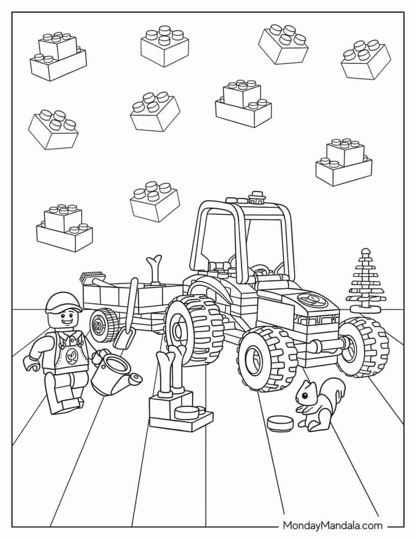 Lego City Park Tractor To Color coloring page