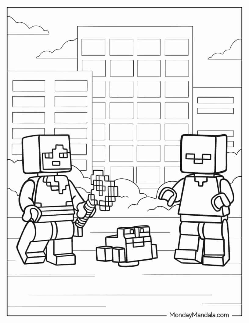 Lego Minecraft The Swamp Adventure Coloring Page coloring page