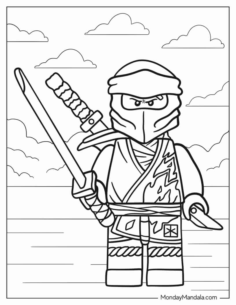 Lego Ninjago Kai coloring page — printable line art