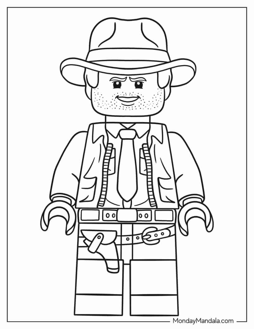 Simple Outline Of Lego Indiana Jones coloring page